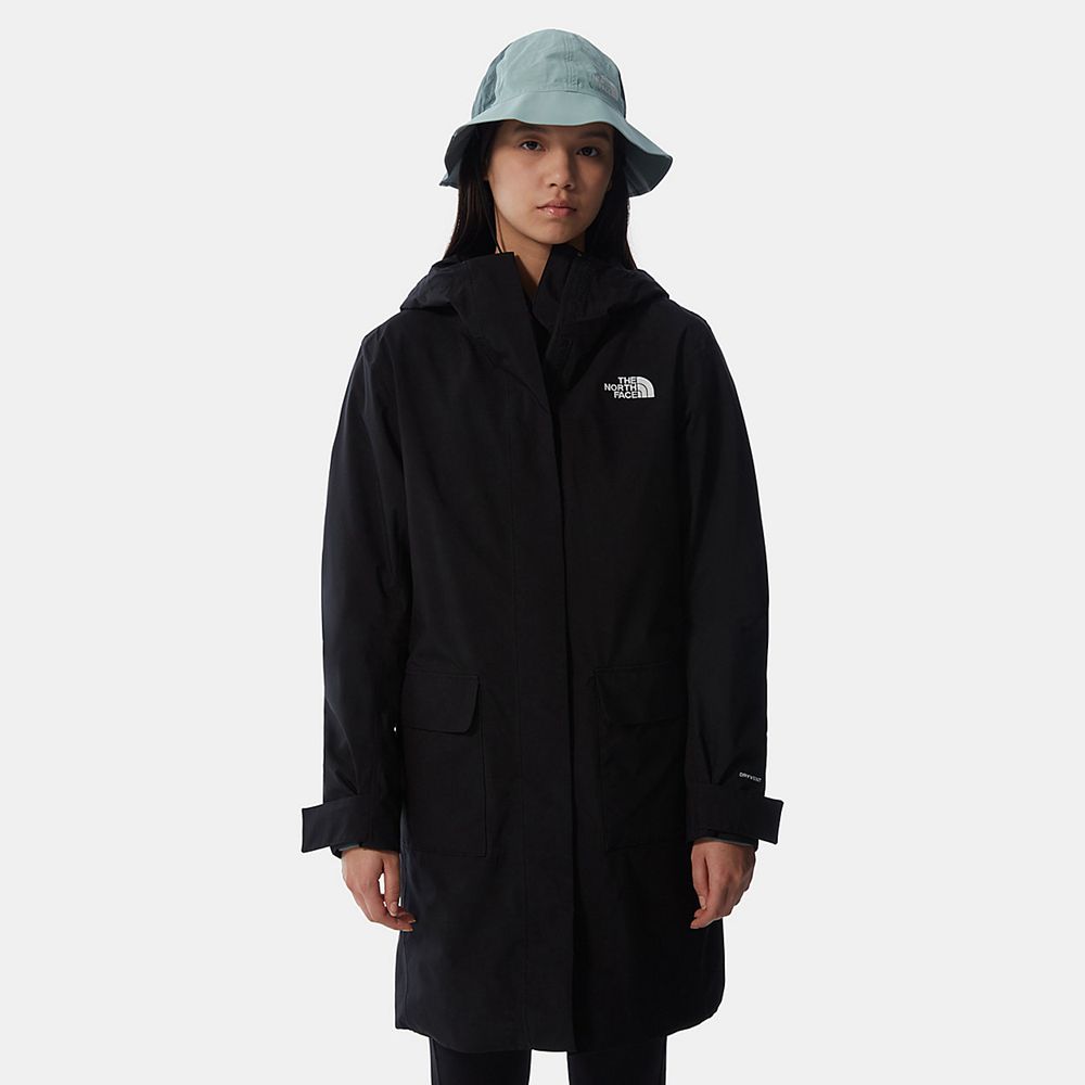 The North Face Waterproof Jackets Womens Australia - The North Face City Breeze Rain Parka Ii Black